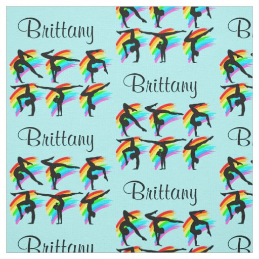 BLUE RAINBOW PERSONALIZED GYMNASTICS FABRIC