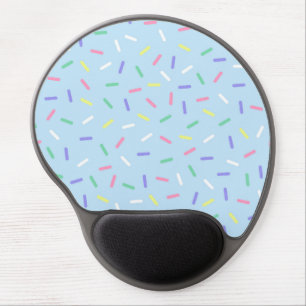 Blue rainbow sprinkles confetti fun colorful gel mouse pad