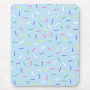 Blue rainbow sprinkles confetti fun colorful mouse pad