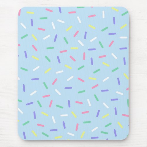 Blue rainbow sprinkles confetti fun colorful  mouse pad