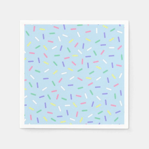 Blue rainbow sprinkles confetti fun colorful  napkins