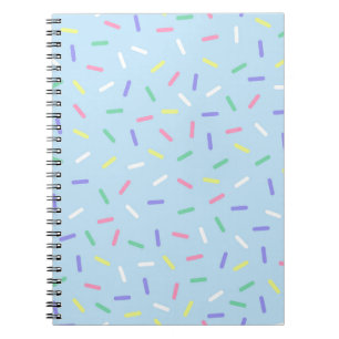 Blue rainbow sprinkles confetti fun colorful notebook