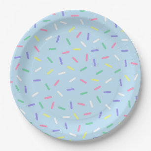 Blue rainbow sprinkles confetti fun colorful paper plates