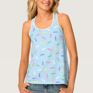 Blue rainbow sprinkles confetti fun colorful  tank top