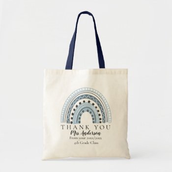 Blue Rainbow Teacher Thank You Class Gift Tote Bag by MaggieMart at Zazzle
