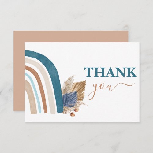 Blue Rainbow thank you Note Card