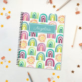 Personalized Boho Rainbow Back To School Kids Notebook