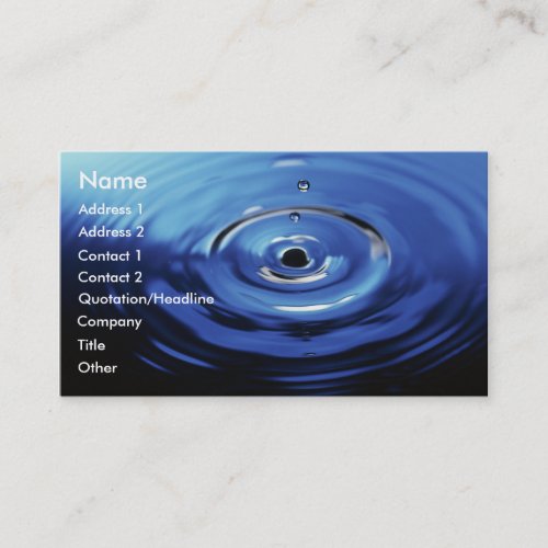 Blue Raindrop Business Card Templates