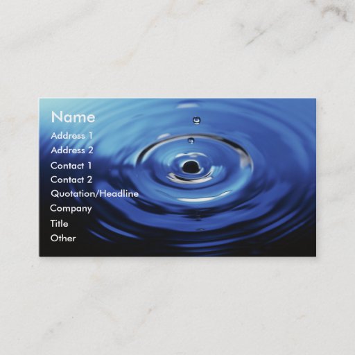 Customizable Blue Raindrop Business Card Templates