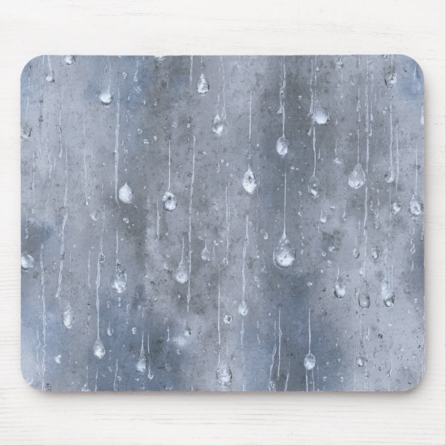 Blue Raindrops Mouse Pad (Front)