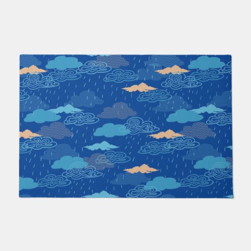 Blue Rainy Day Doormat
