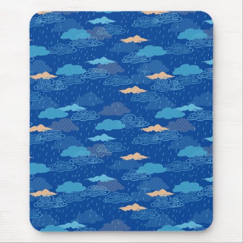 Blue Rainy Day Mouse Pad