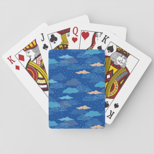 Blue Rainy Day Poker Cards