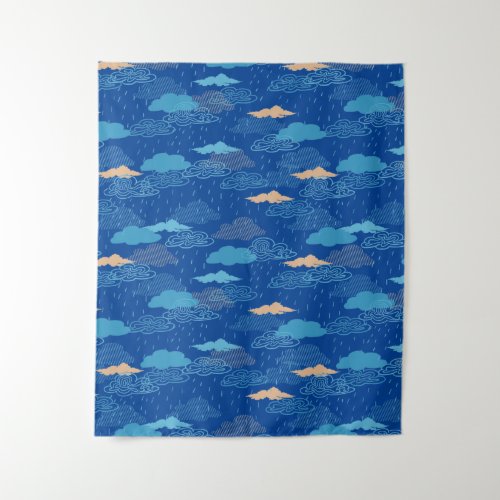 Blue Rainy Day Tapestry