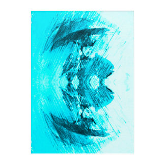 Blue rainy day with umbrella acrylic print
