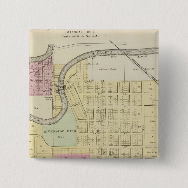 Blue Rapids, Marshall County, Kansas Pinback Button (Front)