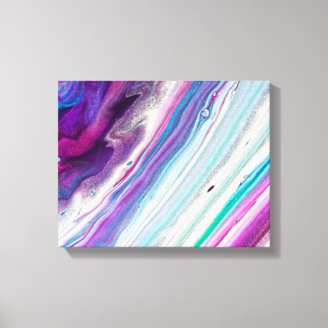 blue raspberry abstract wrapped canvas print (Front)