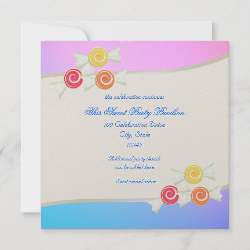 Blue Raspberry Candy Bat Mitzvah Invitation