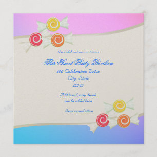 Blue Raspberry Candy Bat Mitzvah Invitation
