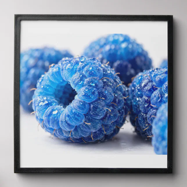 Peeled Raspberry Blue raspberry macro peel and stick photo tile | Zazzle