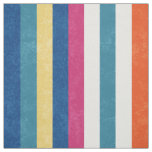 Blue Raspberry Orange Yellow White Stripes Pattern Fabric