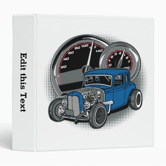 Blue Rat Rod Street Car Binder (Front/Spine)