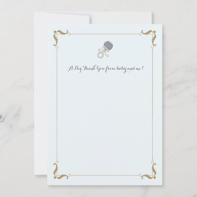 Blue Rattle Thank You Notecard (Front)