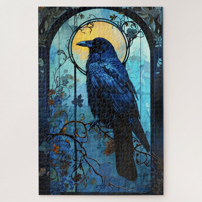 Blue Raven Jigsaw Puzzle (Vertical)
