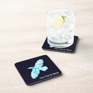 Blue Raven On Stars Beverage Coaster