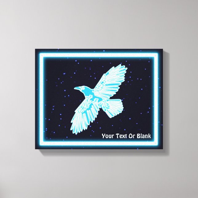 Blue Raven On Stars Canvas Print (Front)