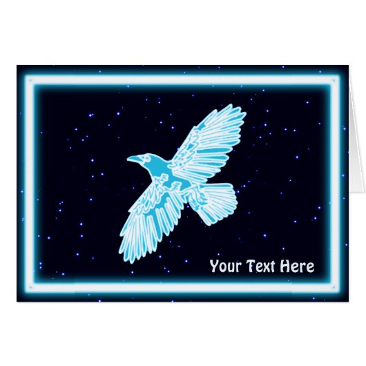 Blue Raven On Stars Cards (Front Horizontal)