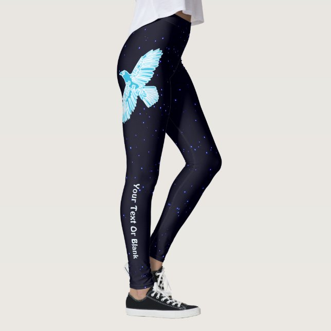 Blue Raven On Stars Leggings (Right)