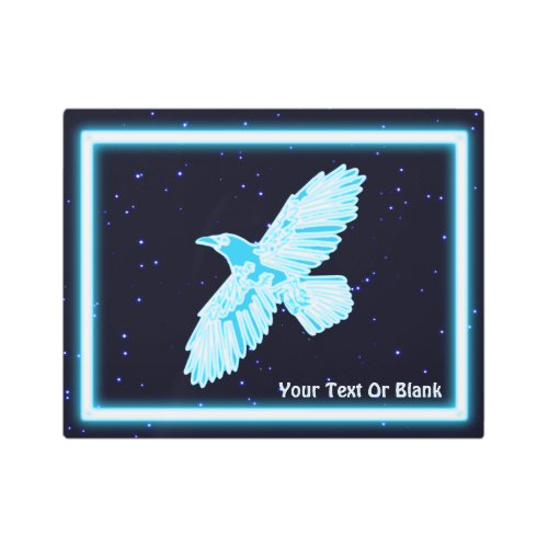 Blue Raven On Stars Metal Print