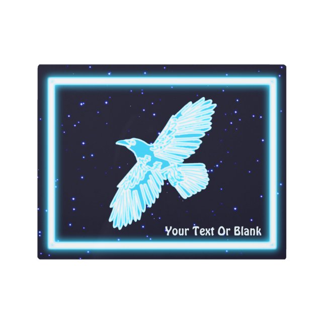 Blue Raven On Stars Metal Print (Front)