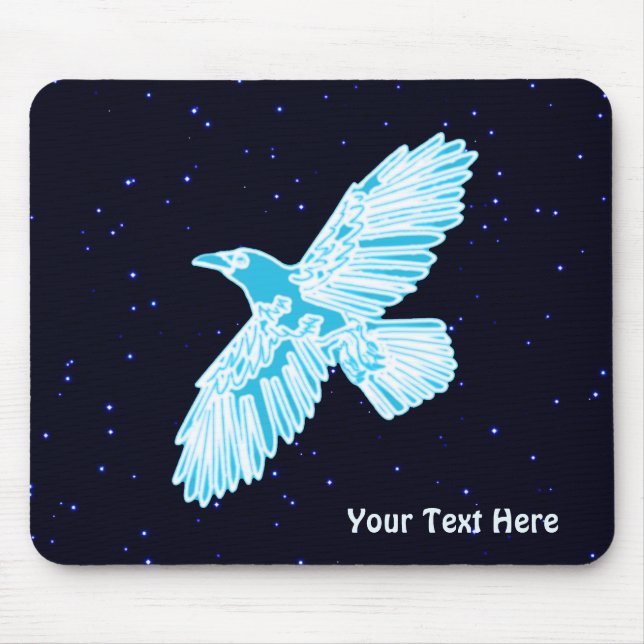 Blue Raven On Stars Mouse Pad (Front)