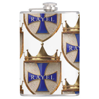 Blue RayEl Crest Vinyl Wrapped Flask