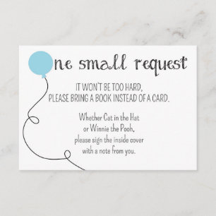 Blue Ready to Pop Baby Shower Book Request Card