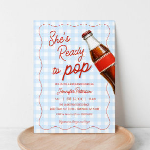 Blue Ready To Pop Soda Pop Cola Baby Shower Invitation