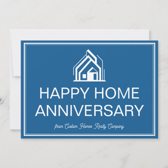 Blue Real Estate Business Personalized Marketing Card (Front)