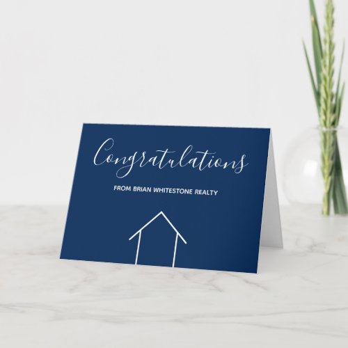 Blue Real Estate Company Congratulations Custom Card
