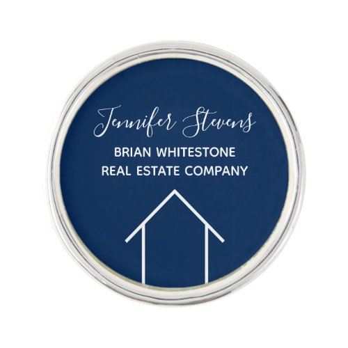 Blue Real Estate Company Custom Convention Lapel Pin