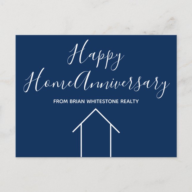 Blue Real Estate Company Custom House Marketing Postcard (Front)