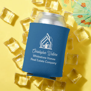 Blue Real Estate Company Personalized Realtor Can Cooler