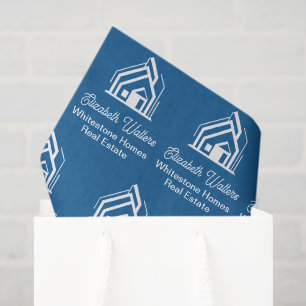 Blue Real Estate Company Personalized Realtor Tissue Paper