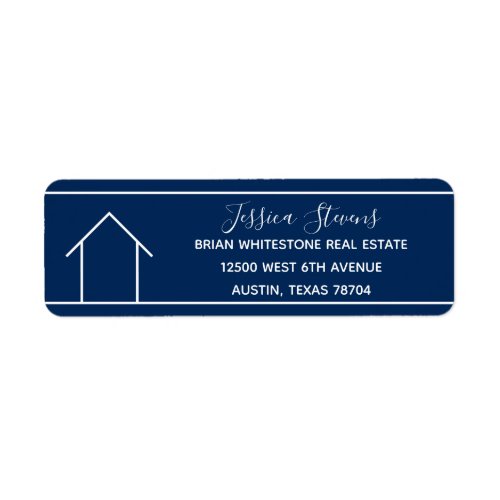 Blue Real Estate Company Realtor Return Address Label