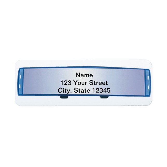 Blue Rearview Mirror on Blue Gradient Label (Front)
