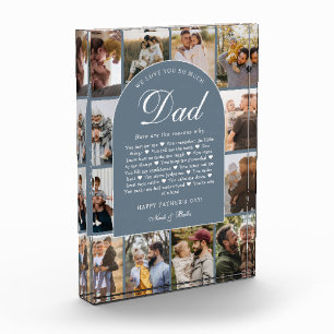 Blue Reasons We Love You Dad Photo Grid Collage Block