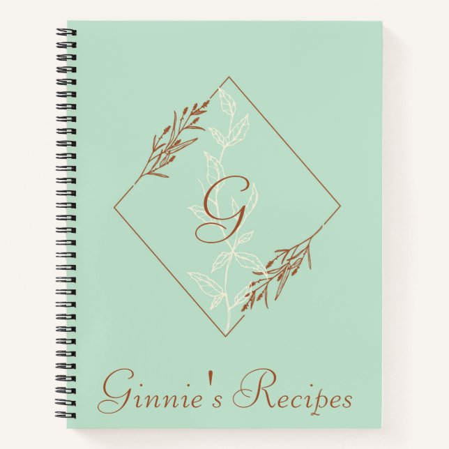Blue Recipe Spiral Notebook (Front)