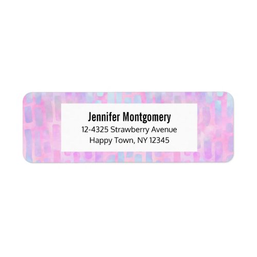 Blue Rectangle Shapes on Pink Background  Label