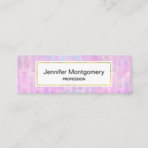 Blue Rectangle Shapes on Pink Background  Mini Business Card